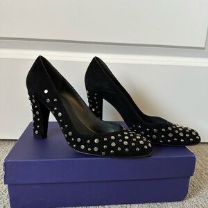 Stuart Weitzman Bulletin Studded Suede Pumps